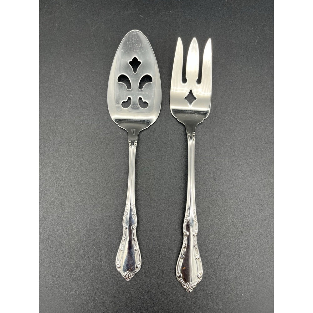 Whittier Stainless Pierced Pie Server And Cold Meat Fork By Oneida